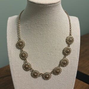 Banana Republic Gold Colored Spheres with Crystals Necklace